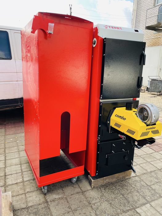 Котел твердотопливный. Пеллетная горелка. Шамотная топка. Буржуйка.