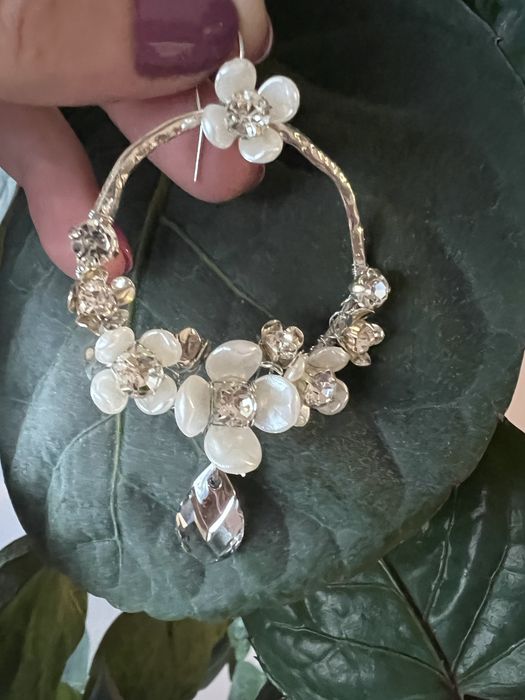 Zestaw biżuterii motyw roślinny, boho sesja