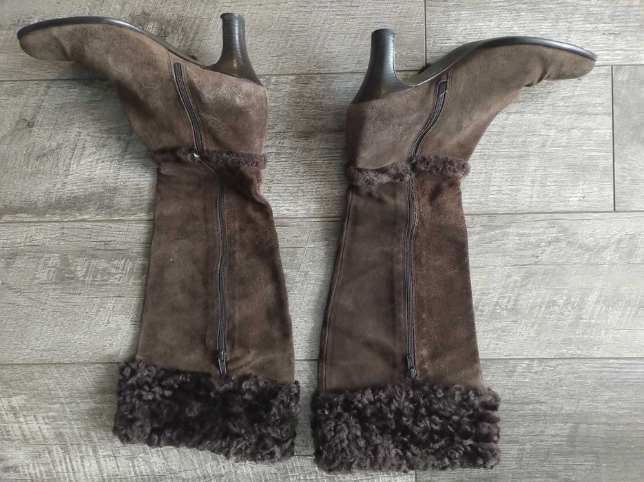 Buty kozaki damskie skórzane