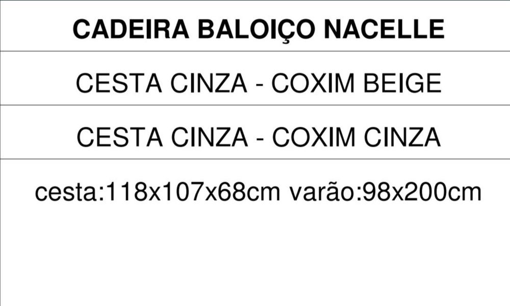 Cadeira baloiço e conjuntos de Jardim *Novas* Promoção