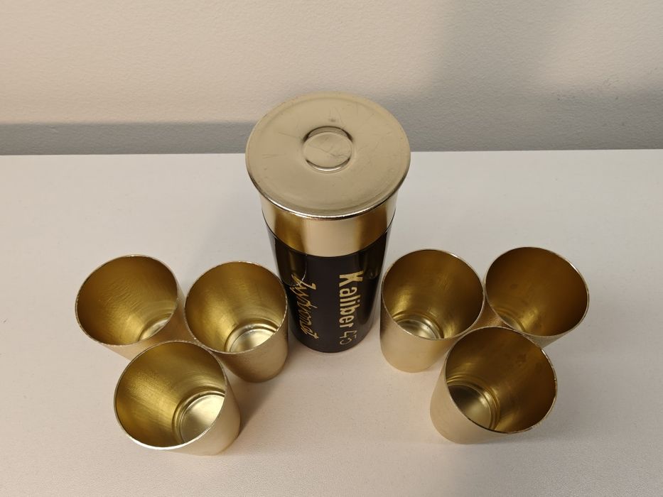 Kieliszki metalowe Kaliber 45 Wykromat - PRL