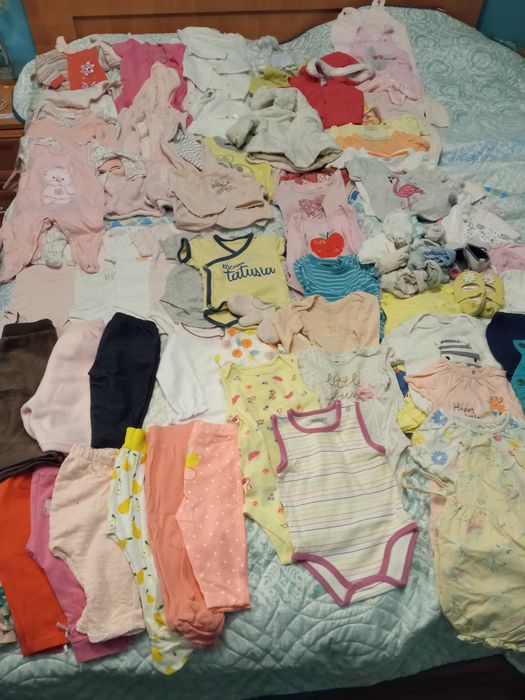 paka ubrań dla dziewczynki 0-6m