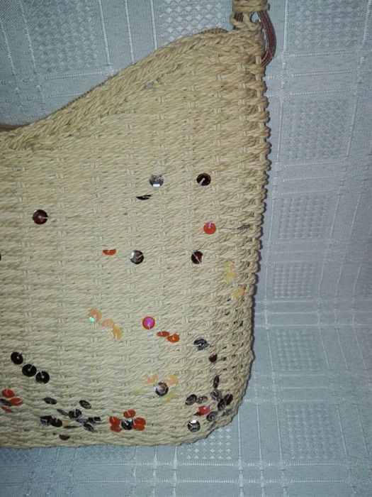 Torebka damska, pleciony koszyczek