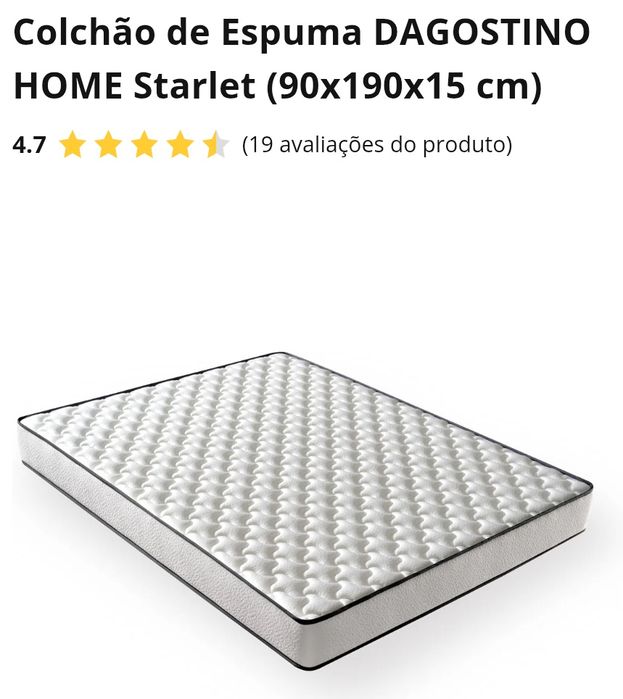 Colchão de espuma (90x190x15cm) - novo