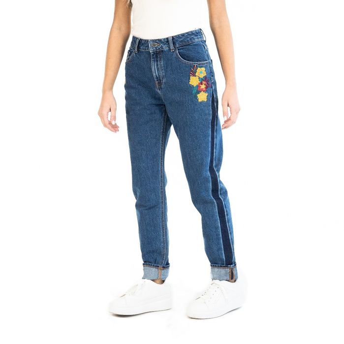 Jeansy spodnie Desigual 30 L kwiaty