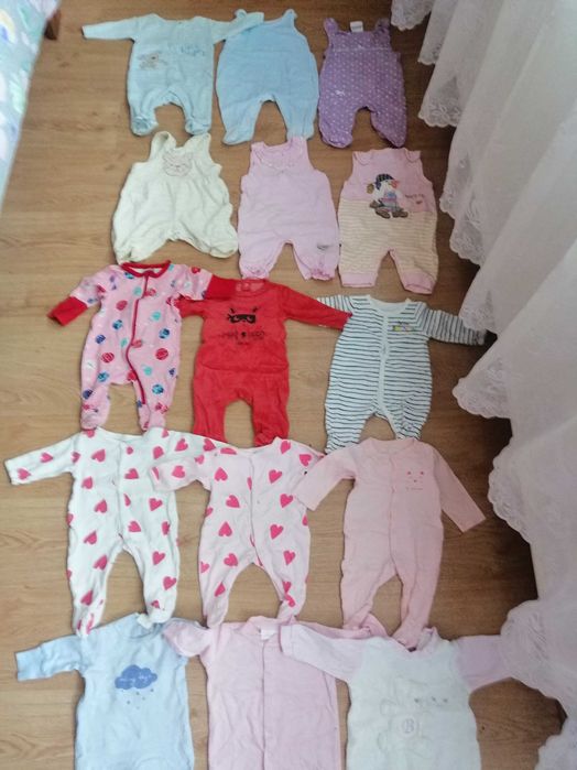 Mega paka, pajace dziewczęce 50-68, 15 sztuk