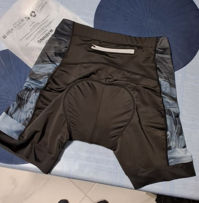 Calções ciclismo almofadados 3 bolsos