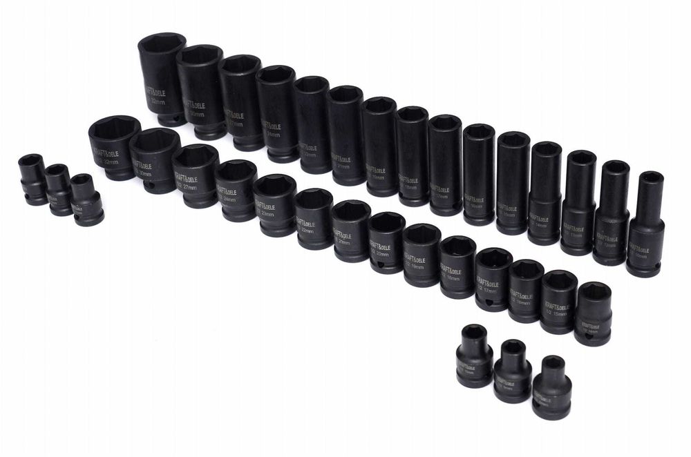 ZESTAW NASADEK UDAROWYCH nasadki Udarowe Długie Krótkie 1/2" 35EL 8-32