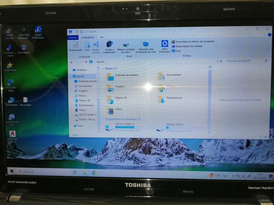 PC Toshiba P750-14L com SSD
