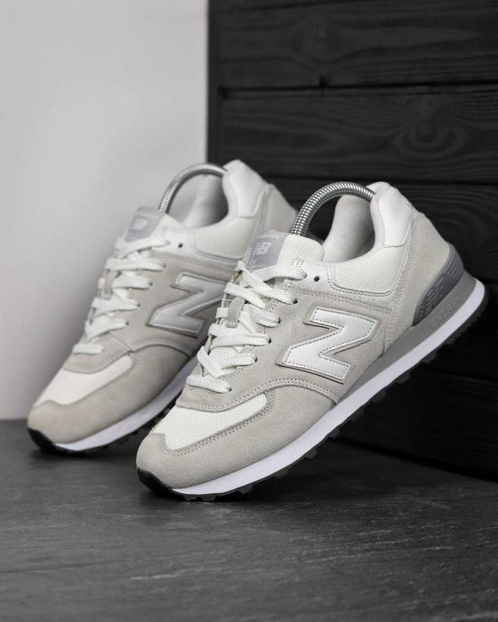 !SALE! New Balance 574 Light Grey White 36 37 38 39 40 41 42 43 44 45 нб