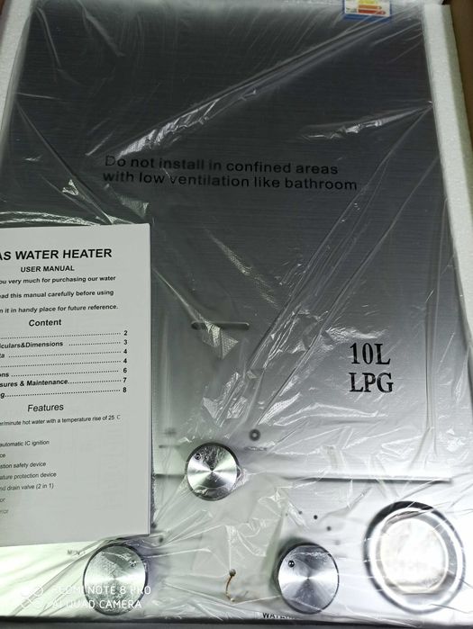 Podgrzewacz wody, Piec gazowy LPG JSD20 10L/min