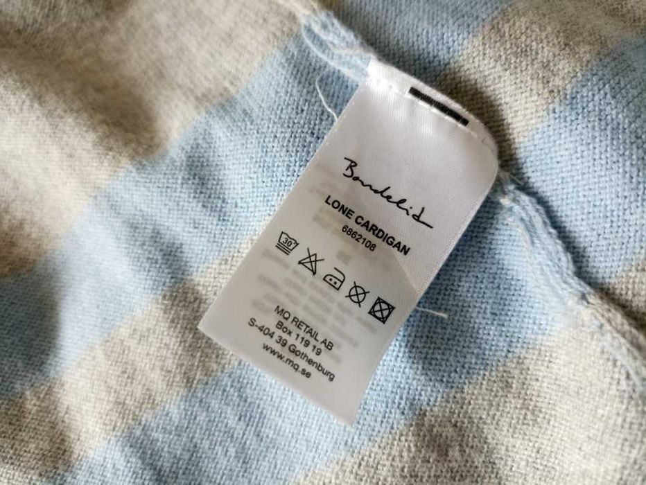 Szary kardigan Bondelid wełna bawełna