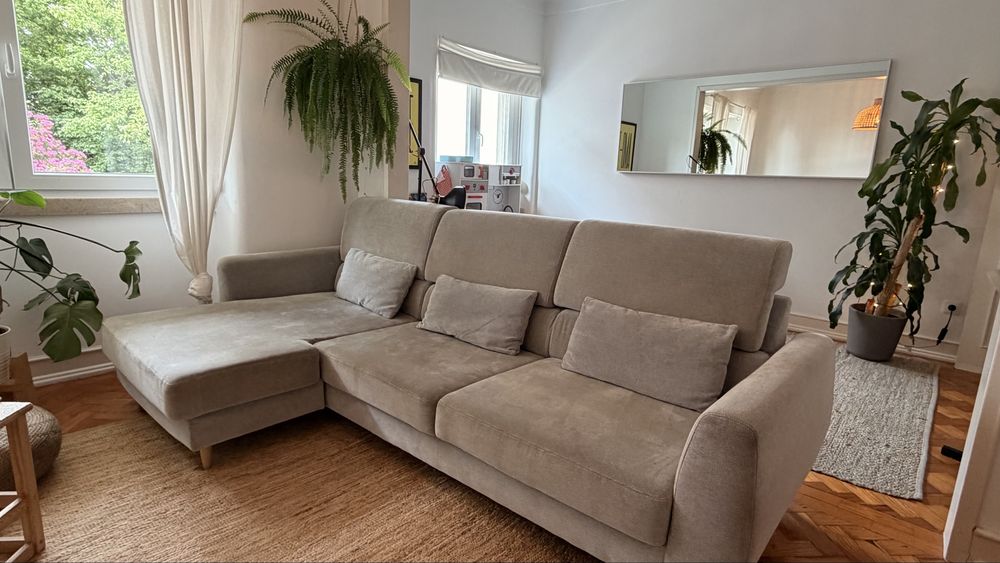 Sofá IKEA SLATORP 3 lugares c/ chaise longue (Cinza Claro)