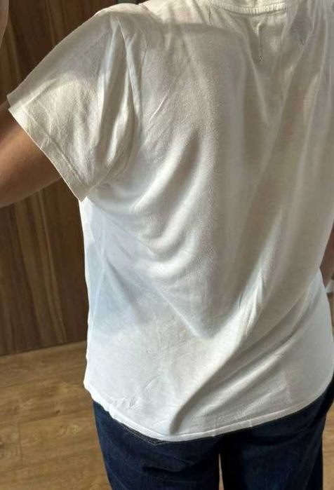 Biały t-shirt Calvin Klein L