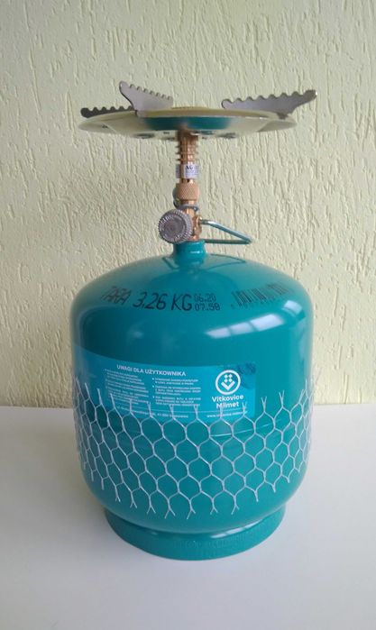 Газовий балон на 7,2л з пальником +перехідник, примус Vitkovice Milmet