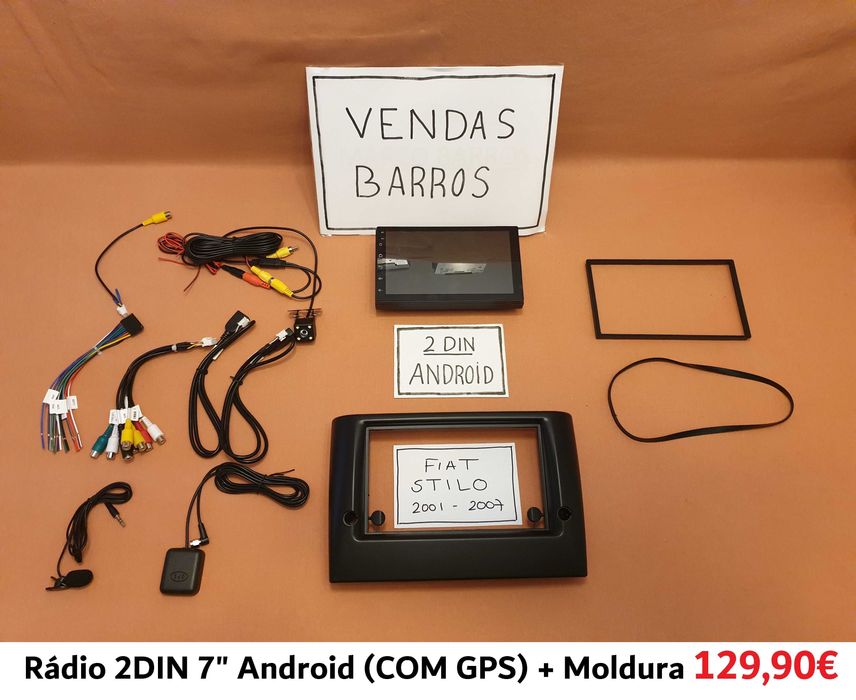 (NOVO) Rádio 2DIN • Fiat STILO (De 2001 a 2007) • Android GPS [4+64GB]