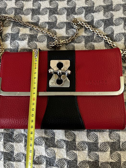 Клатч у стилі HERMES червоно-чорний
