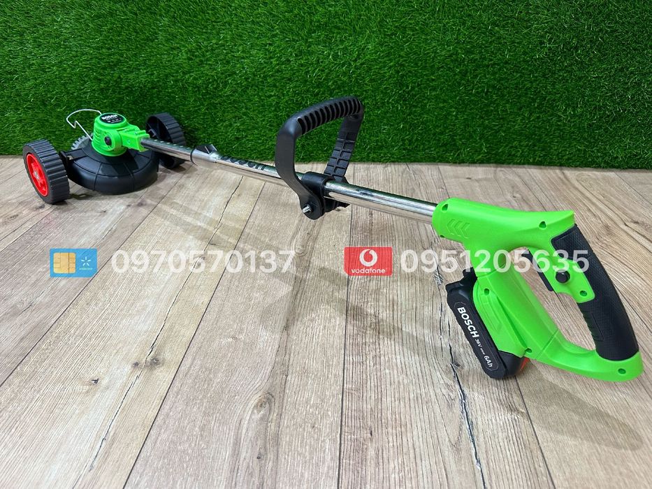 Акумуляторний триммер BOSCH BUR187BL 36V 6Ah + насадка колеса