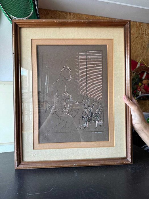 Quadros  de moldura de madeira