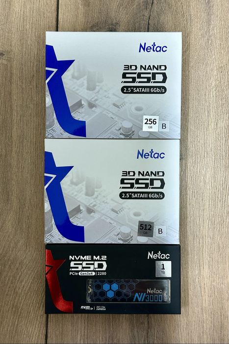 Нові SSD 256, 512 GB 1 TB Netac 2.5" SATA ссд