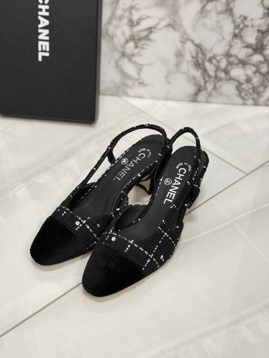 Czółenka Chanel Slingback Tweed