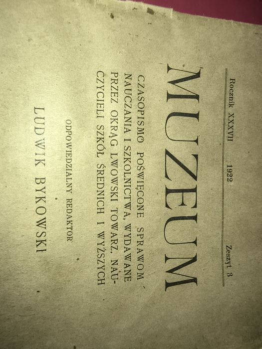 "Muzeum" 1922 r. - edukacja