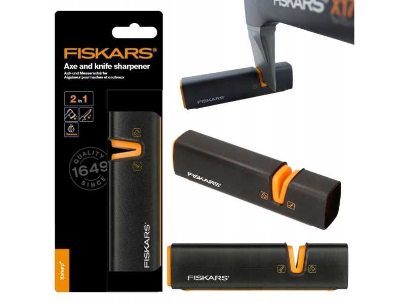Ostrzałka Do Noży I Siekier Fiskars Edge Xsharp Czarna 2w1 Dwufazowa