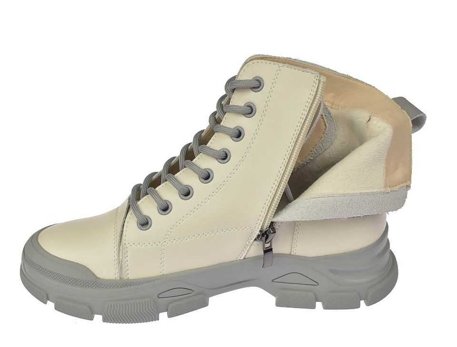 Skórzane botki damskie ocieplane trzewiki na zamek B-3-1502 GR roz, 40