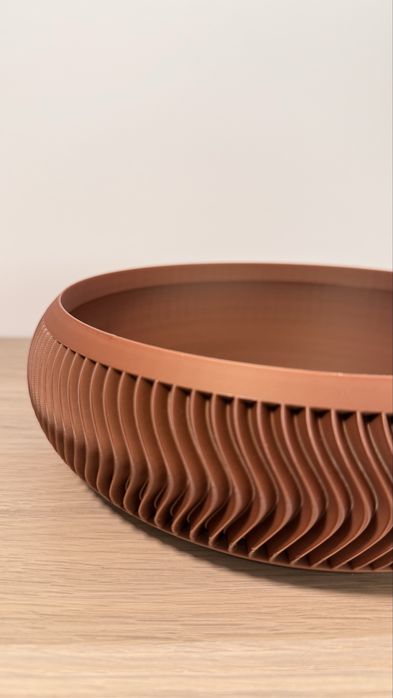 Taça Decorativa Terracota Textura Ondulada