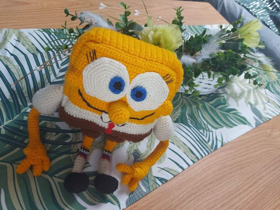 Spongebob przytulanka na szydelku