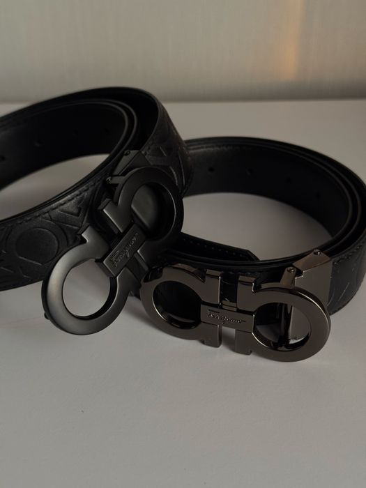 Чорний матовий чоловічий ремінь Salvatore Ferragamo