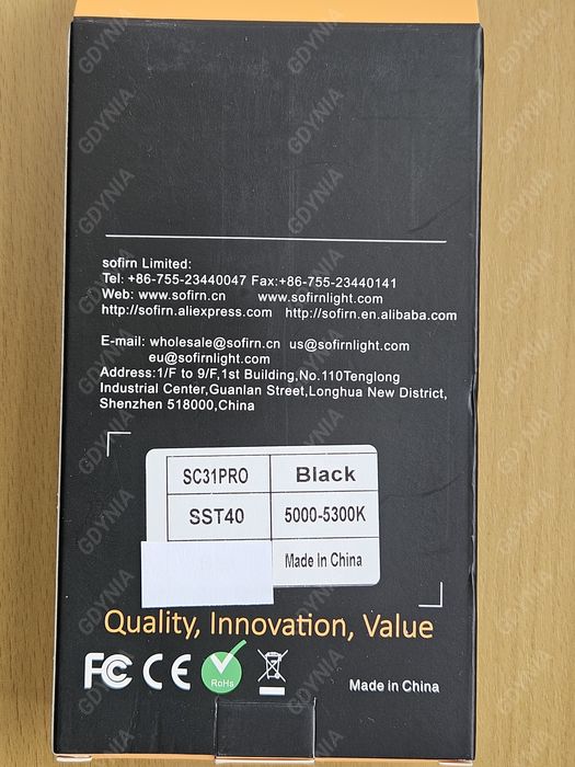 Nowa latarka Sofirn SC31 Pro Black (bez akumulatora) – 2000 lm, Anduril