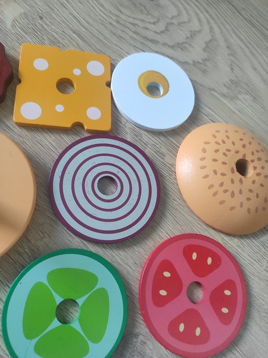 Hamburger Montesorri drewniany układanka