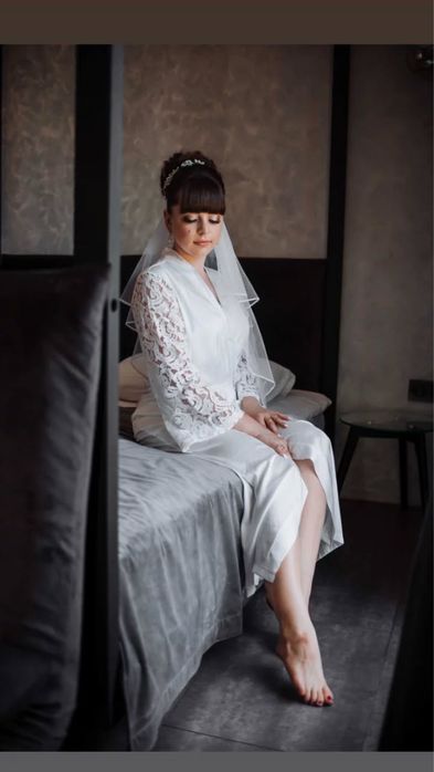 Шикарний пенюар+сорочка для ідеального ранку нареченої