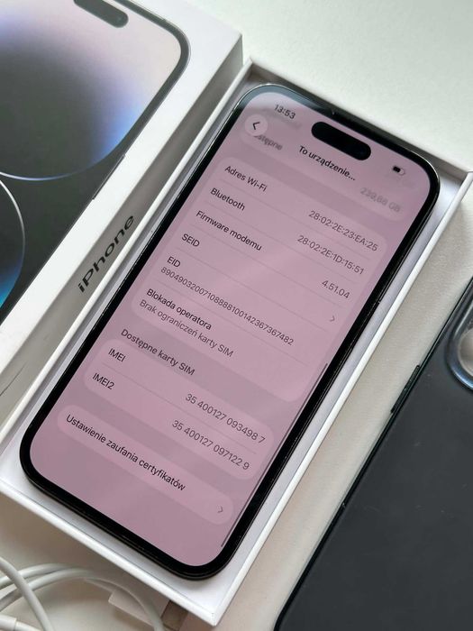 Apple iPhone 14 Pro 6 GB / 256 GB 5G czarny ESIM / USA / GWARANCJA