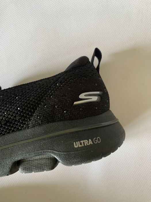 Мокасини skechers ultra go р.39 чорні зі стразами кросівки тапочки балетки туфлі жіночі