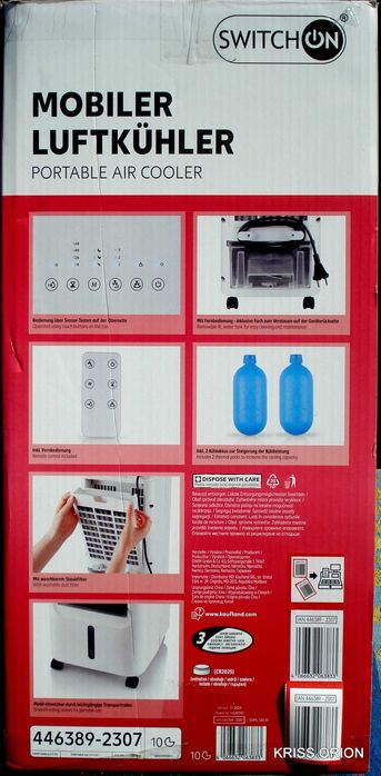 Klimatyzer - SWITCH ON - Przenośny Klimatyzer - Pilot - 65W - NOWY