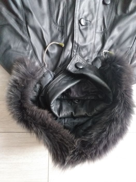 Płaszcz długi z naturalnej skóry 46/48 XXXL