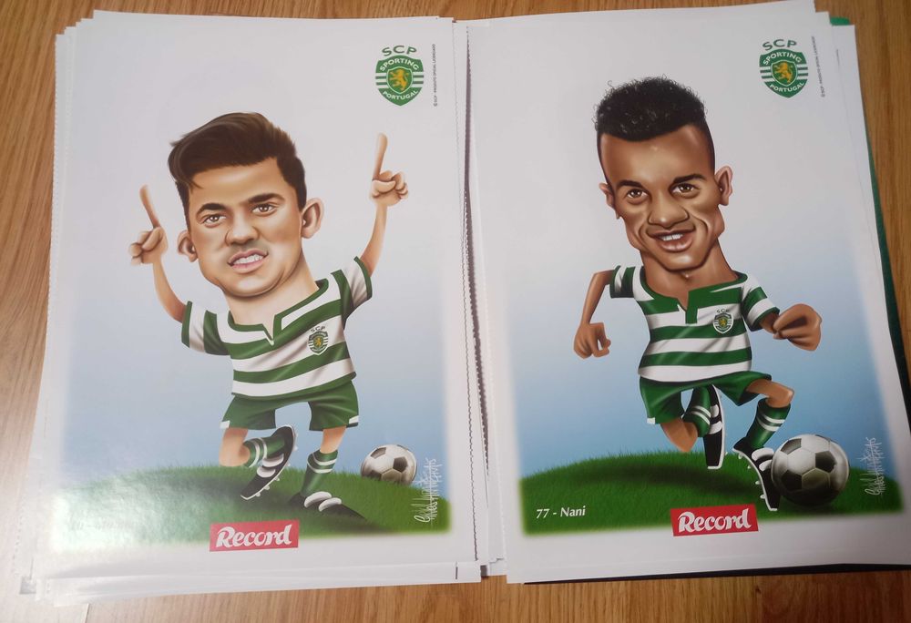 30 Posters / Caricaturas do Plantel do Sporting Clube de Portugal