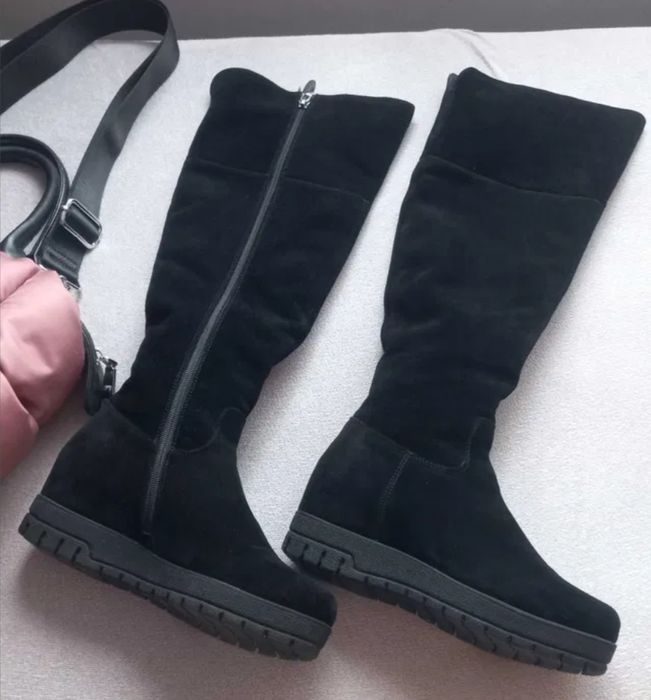 Чоботи евро зима 39 замша сапоги