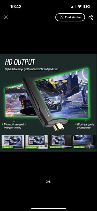 Video Game Stick Lite 4K HD - 10000 jogos + 2 comandos bluetooh