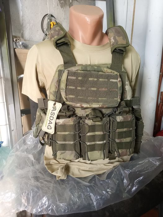 Плитоноска ASDAĞ Cordura 1000D з підсумками (Мультикам/Піксель)