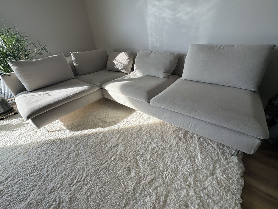 Ikea naroznik sofa dwa pokrycia bez i szary Soderhamn 4 osobowa