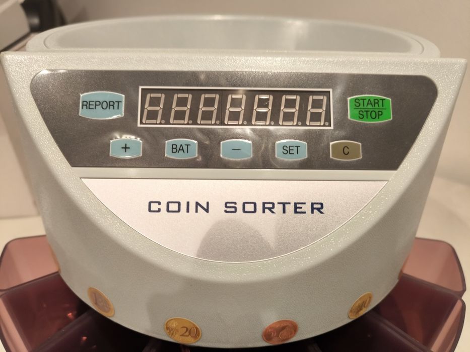 Maquina de contar e separar moedas