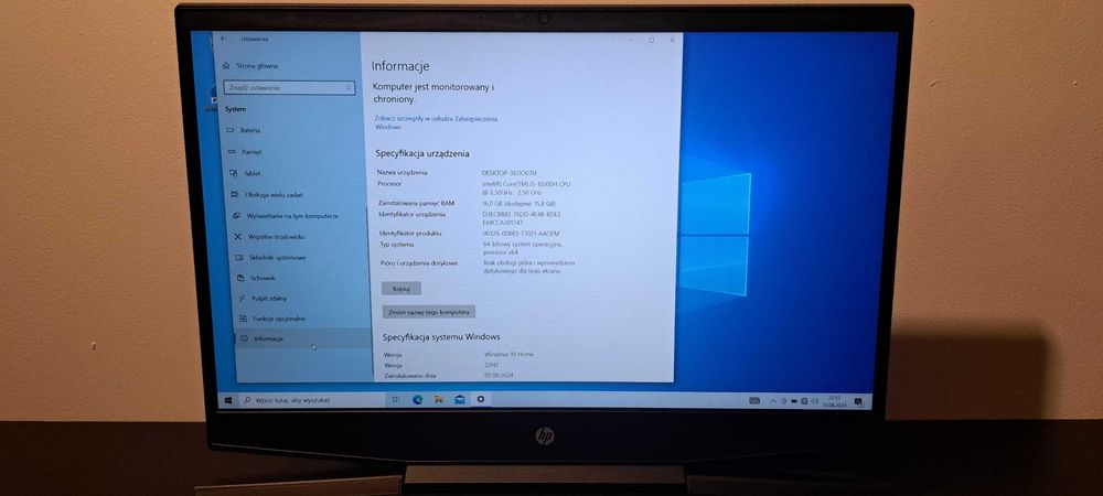 HP Pavilion Gaming i5-10300H/GTX 1650 Ti/16GB RAM/SSD 512GB, jak nowy!