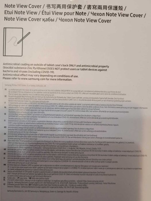 Чехол для Samsung Tab S8+/S7 FE/S7+ Note View Cover White оригинальный