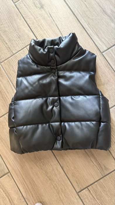 Стьобаний жилет зі штучної шкіри zara 4-6