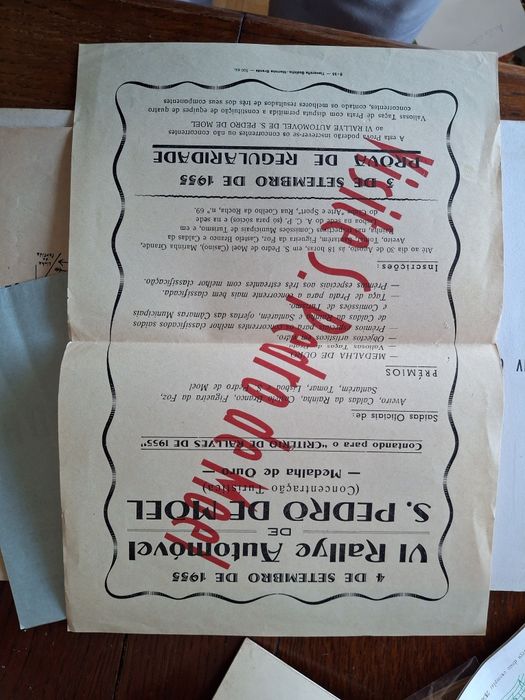 Sao Pedro De Moel 1956 Rallye folheto