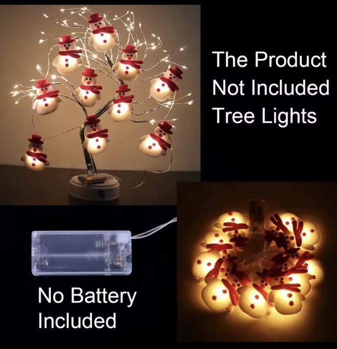 Łańcuch świetlny, girlanda Led z bałwankami