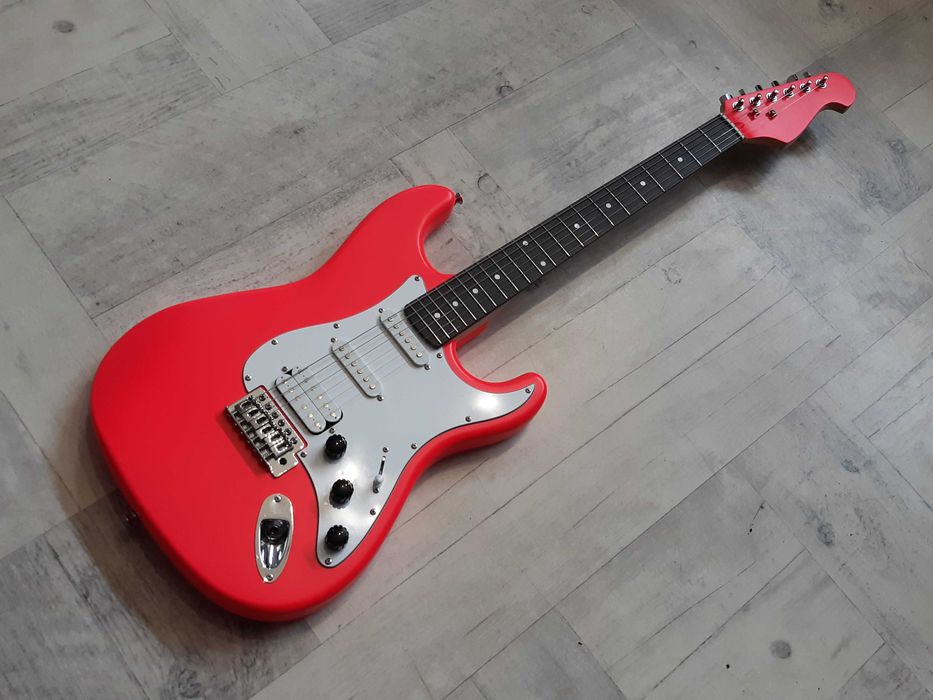 Piękna Gitara Stratocaster- Pink Neon -HSS- wysyłka Gratis lub zamiana